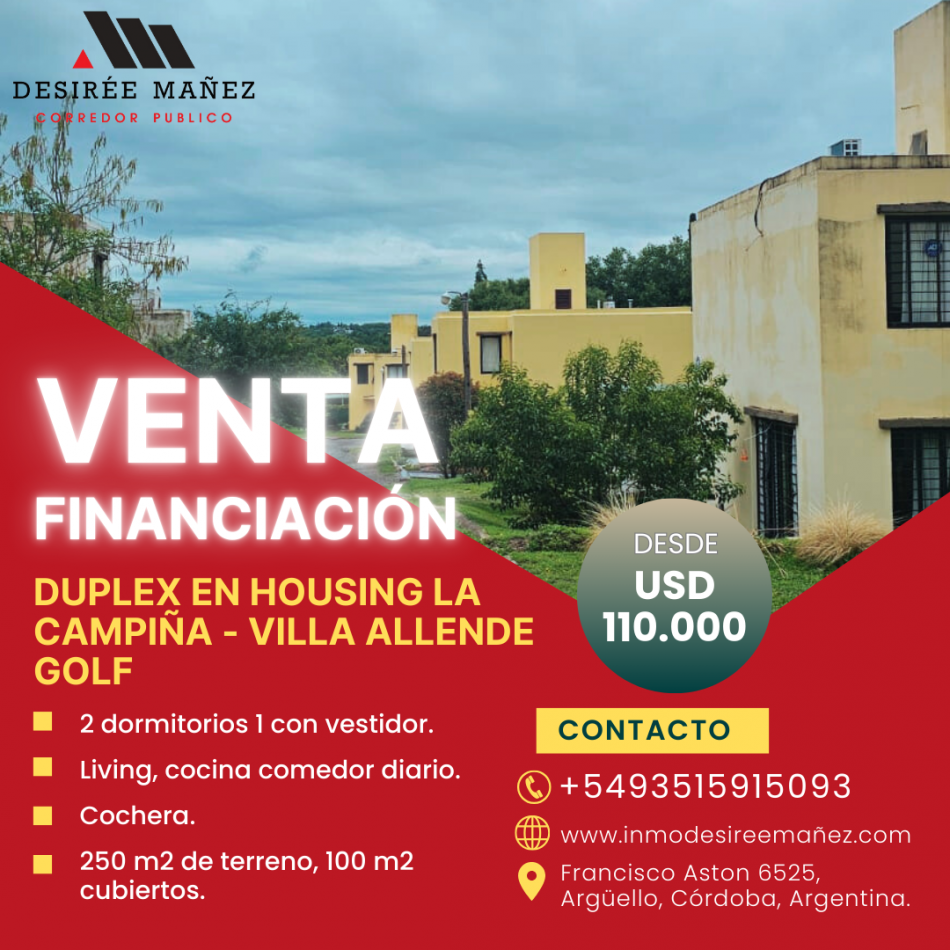 VENTA - Duplex La campiña Villa Allende Golf