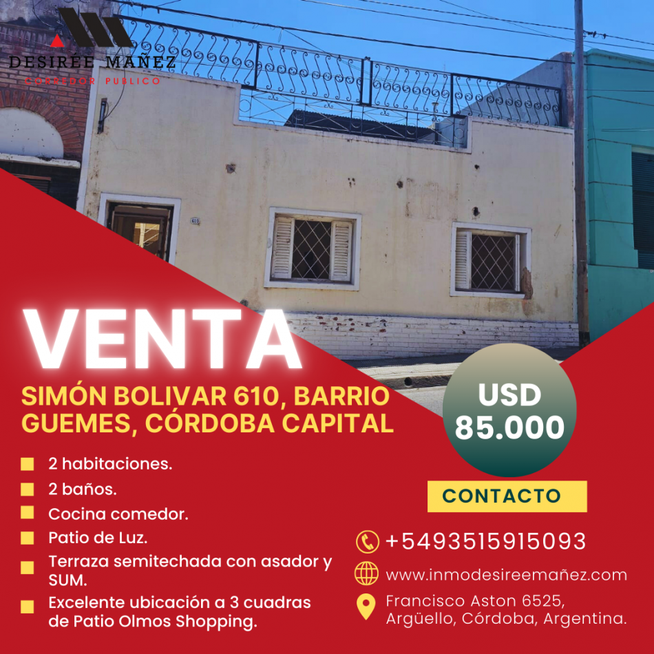 VENTA - Casa en Barrio Guemes, Cordoba Capital