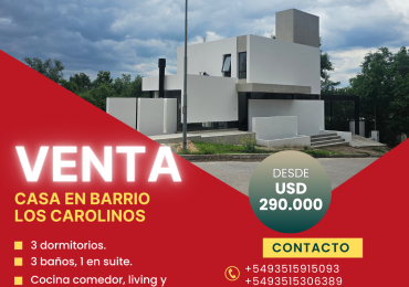 VENTA - Casa en barrio Los Carolinos, Zona Norte, Cordoba.