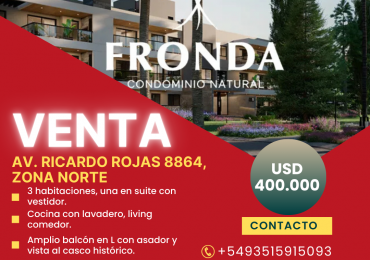 VENTA - Departamento en Complejo Fronda, Zona Norte, Cordoba.